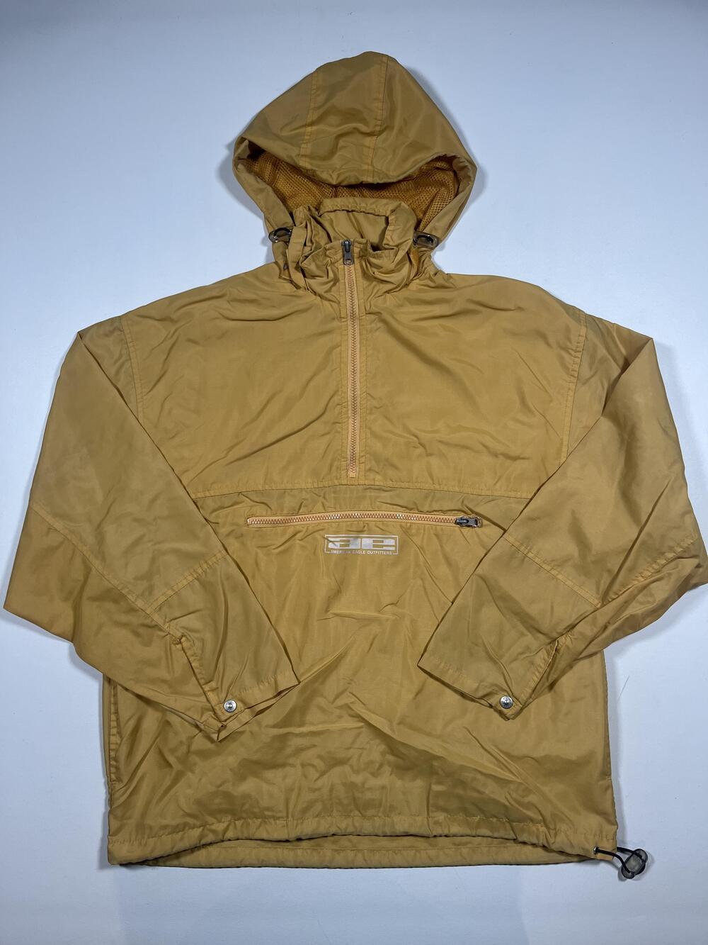 American Eagle Outfitters Jacket Mens Small Hooded Anorak 1/4 Zip Pullover